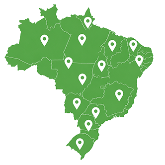 Mapa do Brasil com presença da Carunchão